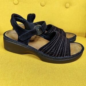 Naot Women's Slingback Wedge Chunky Hook Loop Strap Strap Sandals Size 9-9.5